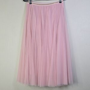Chicwish My Secret Soft Pink Midi Tulle Skirt Elastic Waist Band Size L/XL NwT.